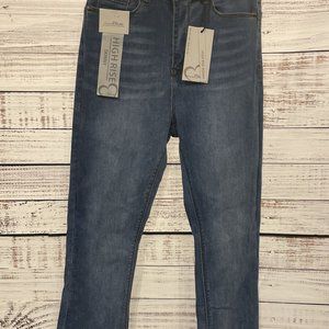 Juniors NWT Vince Blue High Rise Skinny Bell Bottom Jeans Light Wash Sz 5